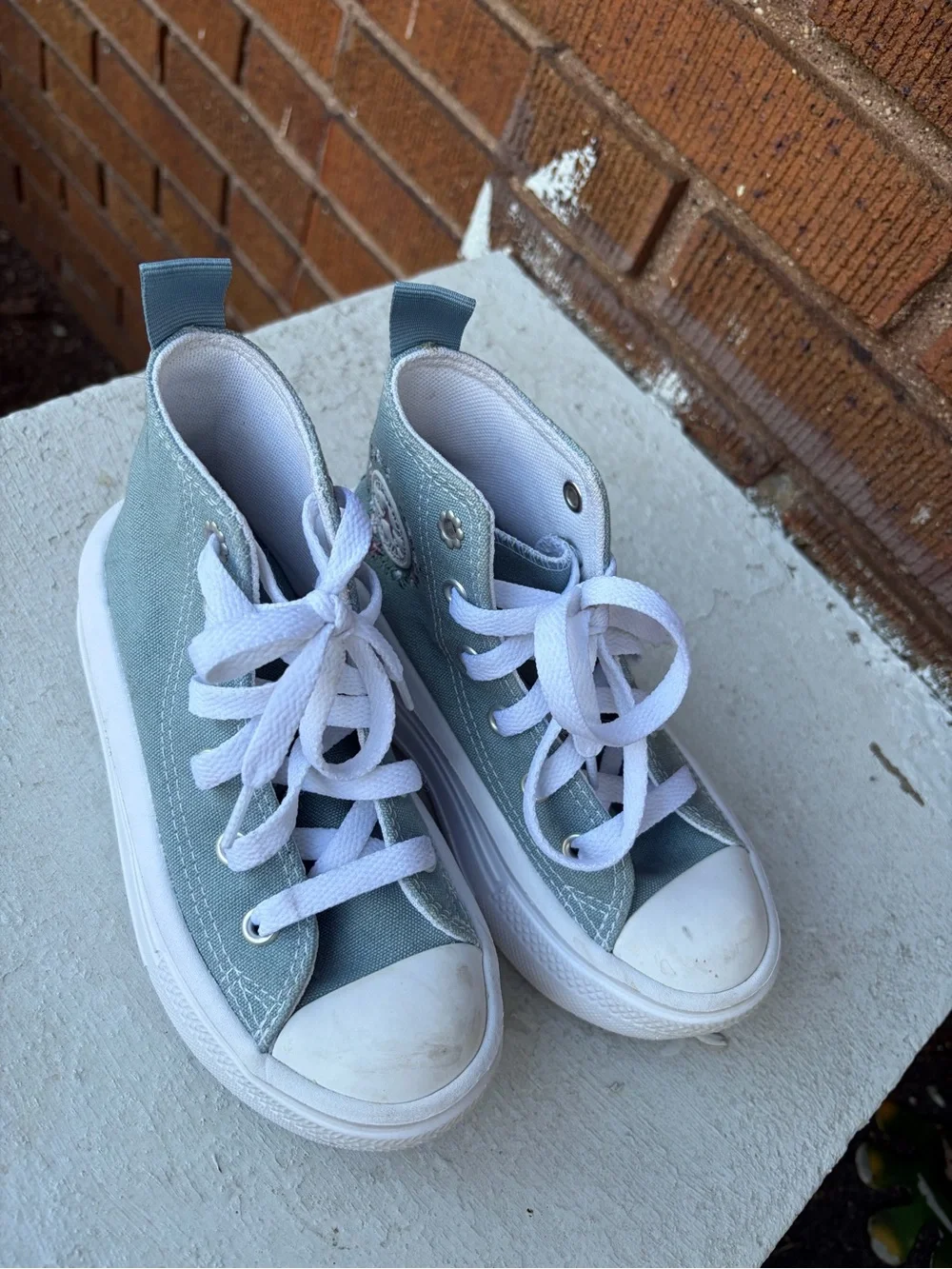 Converse Kids' High Top Platform Sneakers - light blue with White